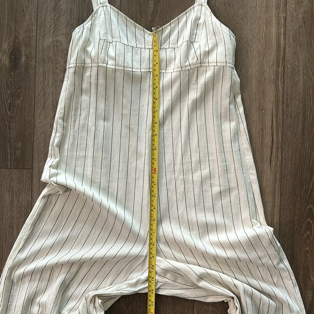Like new - ZARA Wide-Leg Linen Blend Pinstripe Jumpsuit/Romper